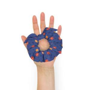 Midnight Blooms – Recycled Scrunchie