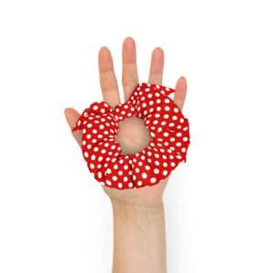 Polka Dots Red – Recycled Scrunchie