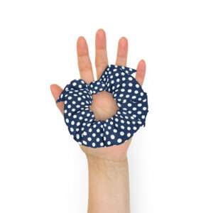 Polka Dots Dark Blue – Recycled Scrunchie