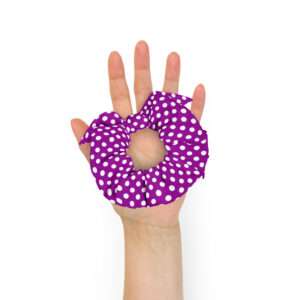 Polka Dots Purple – Recycled Scrunchie