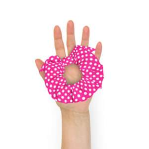 Polka Dots Pink – Recycled Scrunchie