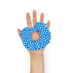 Polka Dots Blue – Recycled Scrunchie