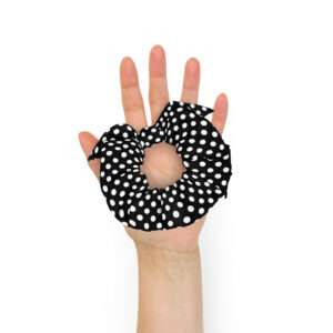 Polka Dots Black – Recycled Scrunchie