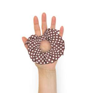 Polka Dots Brown – Recycled Scrunchie