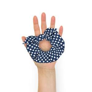 Polka Dots Dark Blue – Recycled Scrunchie