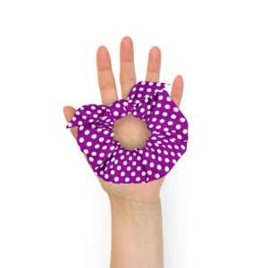 Polka Dots Purple – Recycled Scrunchie