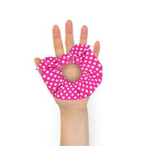 Polka Dots Pink – Recycled Scrunchie