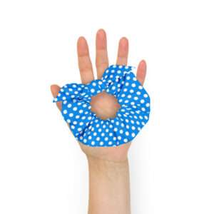 Polka Dots Blue – Recycled Scrunchie