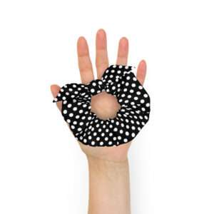 Polka Dots Black – Recycled Scrunchie