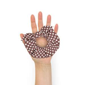 Polka Dots Brown – Recycled Scrunchie