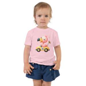 Flamingo Racer – Toddler Short Sleeve Tee